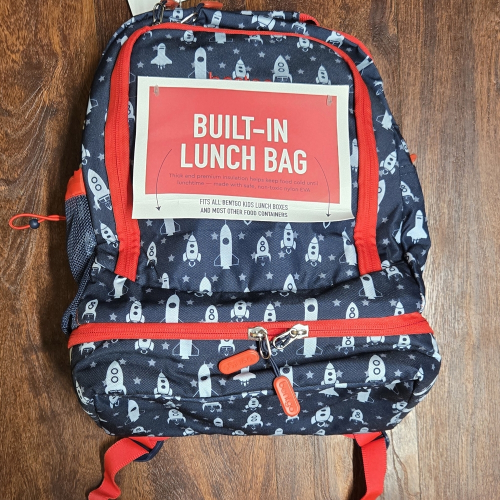 New Bentgo Kids' 2-in-1 17" Backpack & Insulated Lunch Bag - space rockets